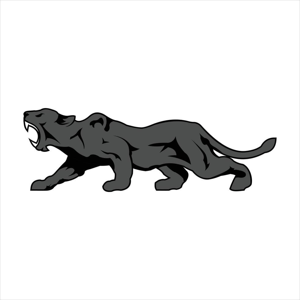 Jaguar running full of anger illustration logo design vector