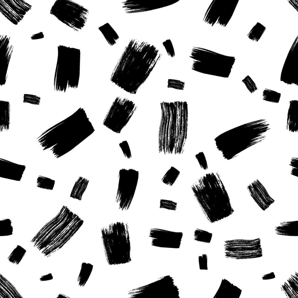 Seamless pattern with dark hand drawn scribble smear on white background. grunge texture vector