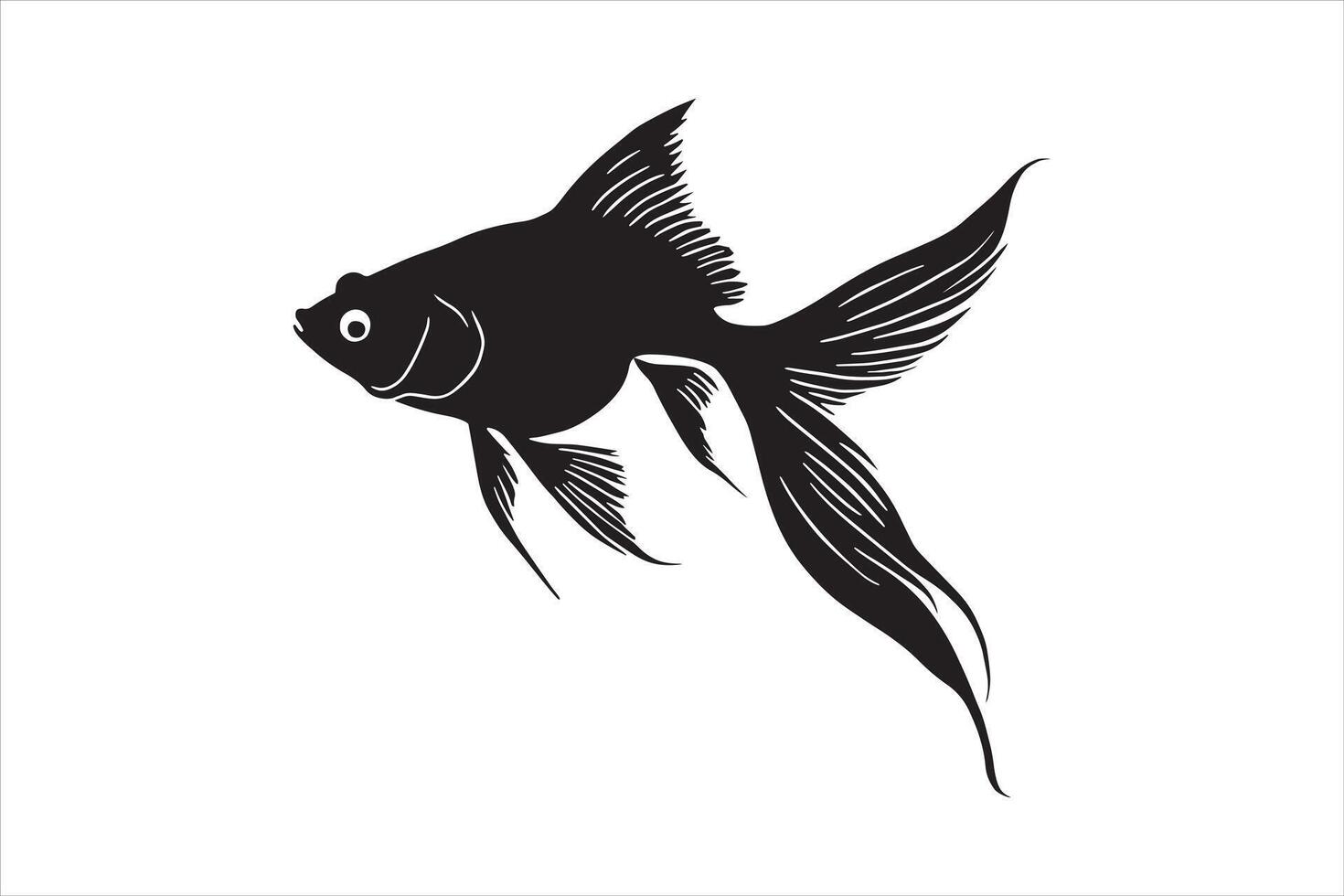 Stylish Aquarium Fish Silhouette for Graphic Design vector