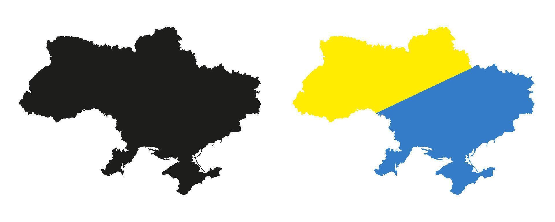 Ukrainian patriotism. Image of the Ukrainian flag. Flag along the contour of the territory of Ukraine. vector