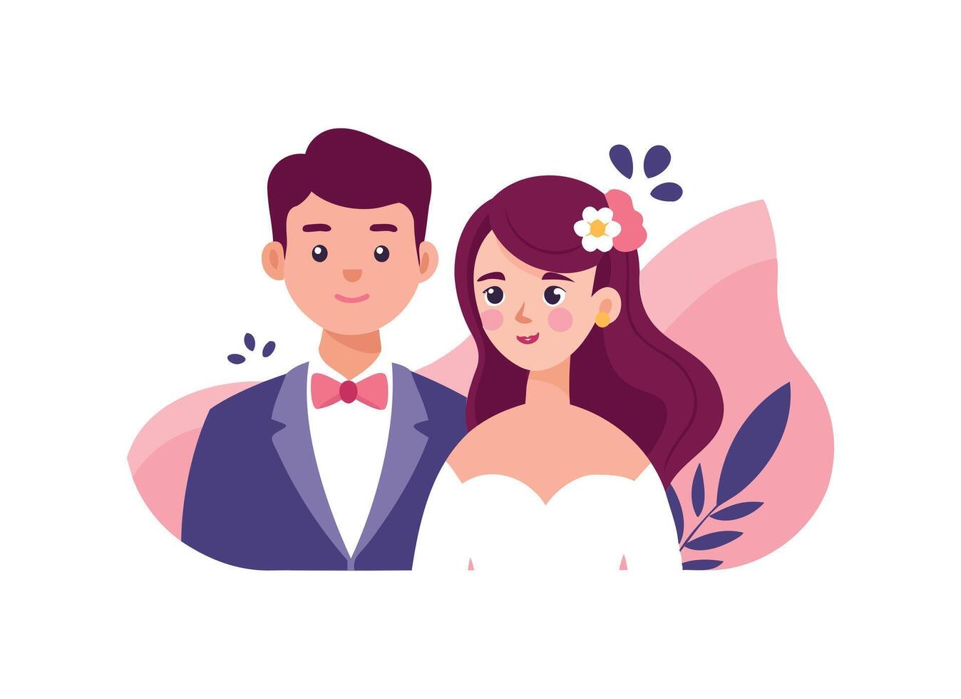 Charming Bride and Groom - Wedding Graphic vector