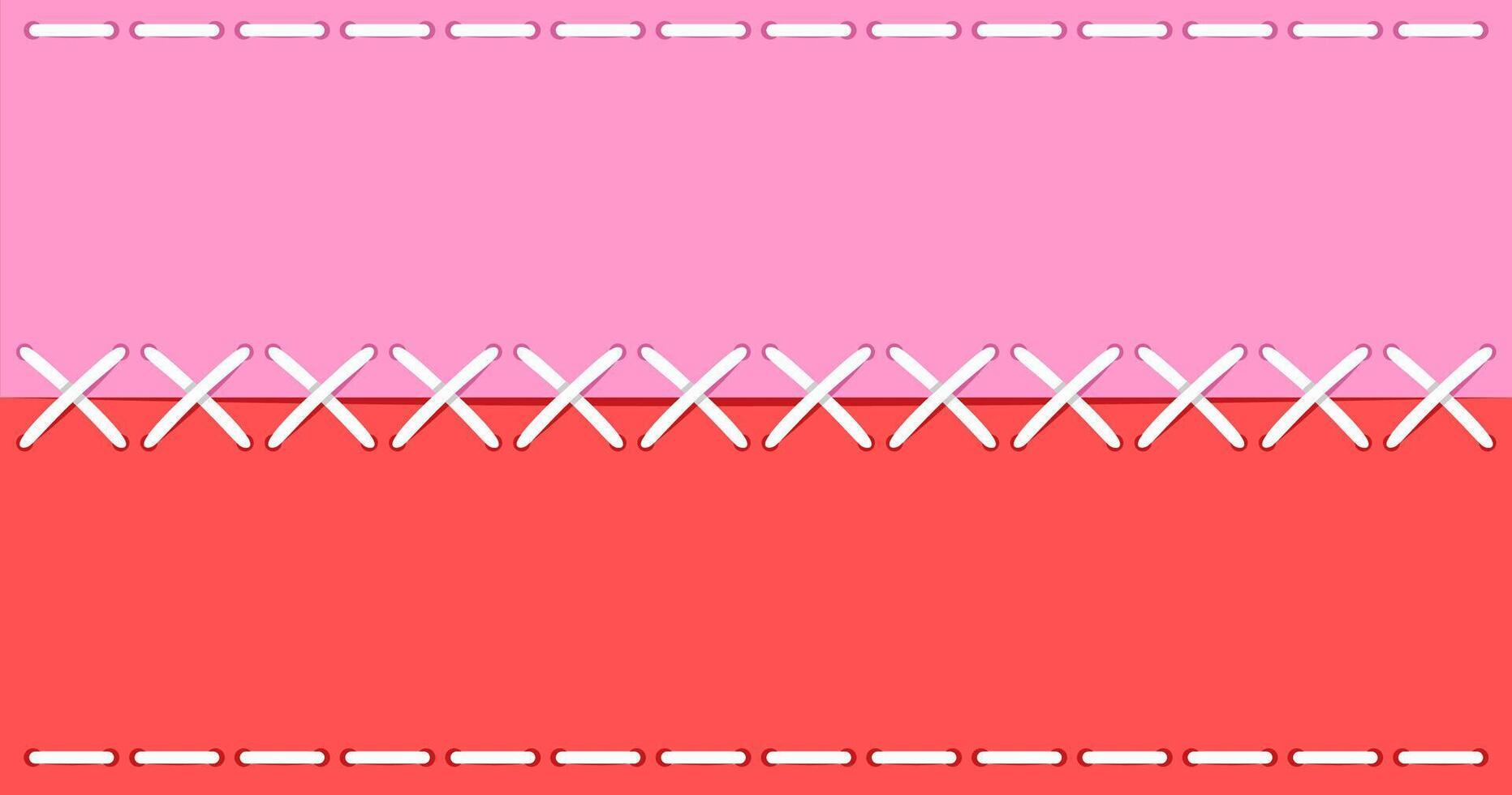A pink and red square with a white border vector