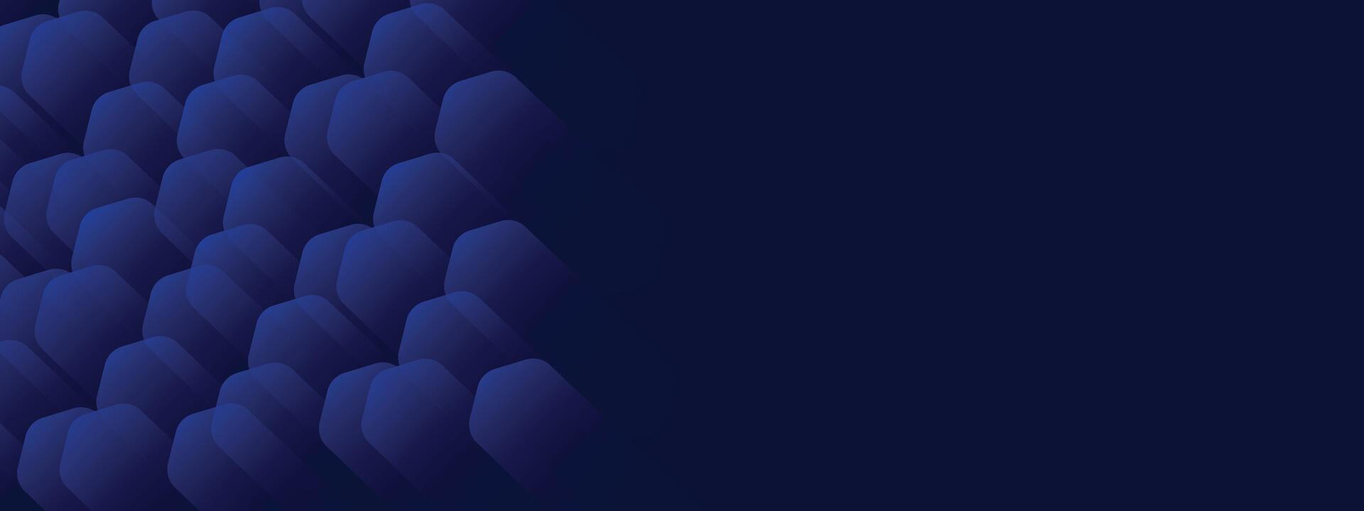 deep blue background with abstract geometric hexagonal shapes, digital art vector