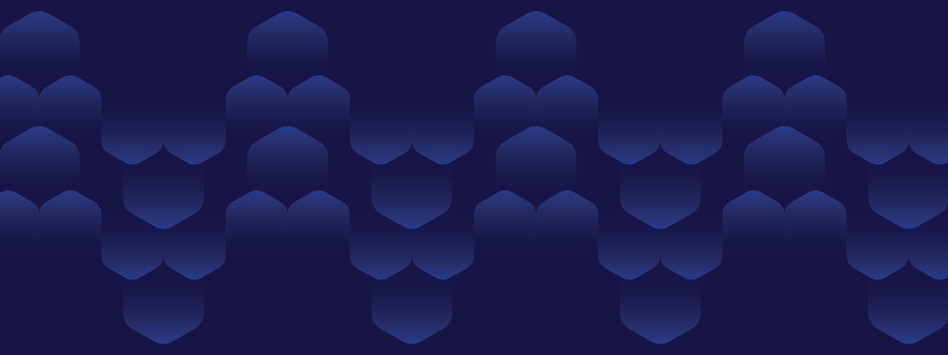deep blue background with flowing abstract hexagonal shapes, digital design vector