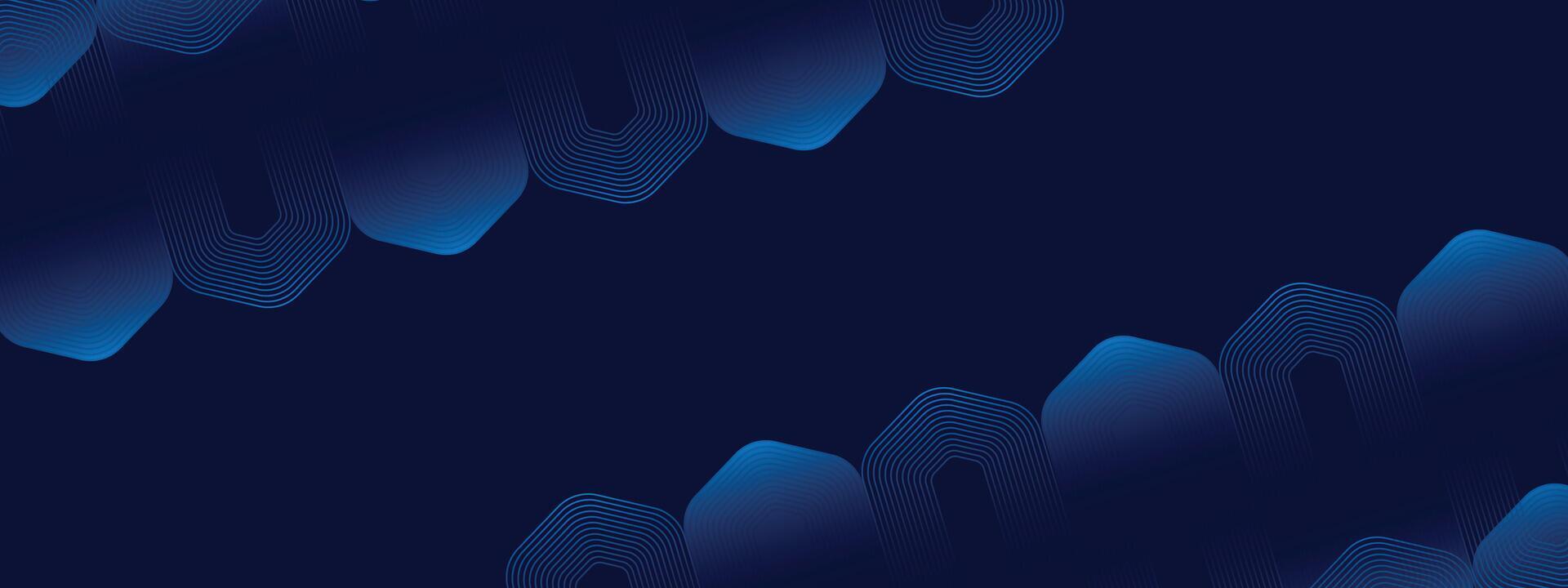 deep blue background with geometric hexagonal shapes, smooth digital art design vector
