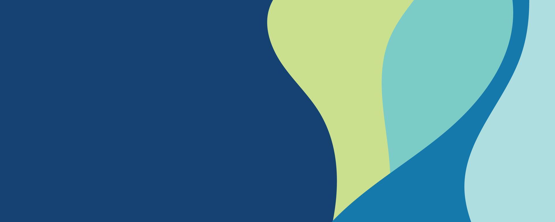 smooth flowing blue and green abstract waves with minimalist digital design vector
