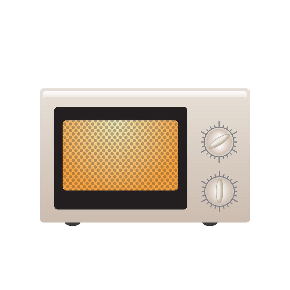 detailed color microwave oven icon on white background vector