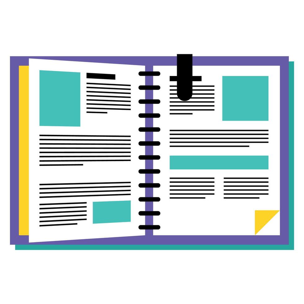 colored notebook planner icon on white background vector