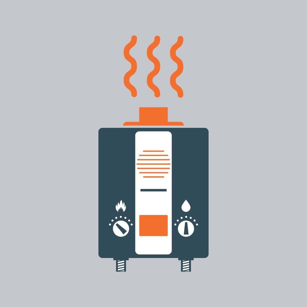 blue water heater icon on white background vector