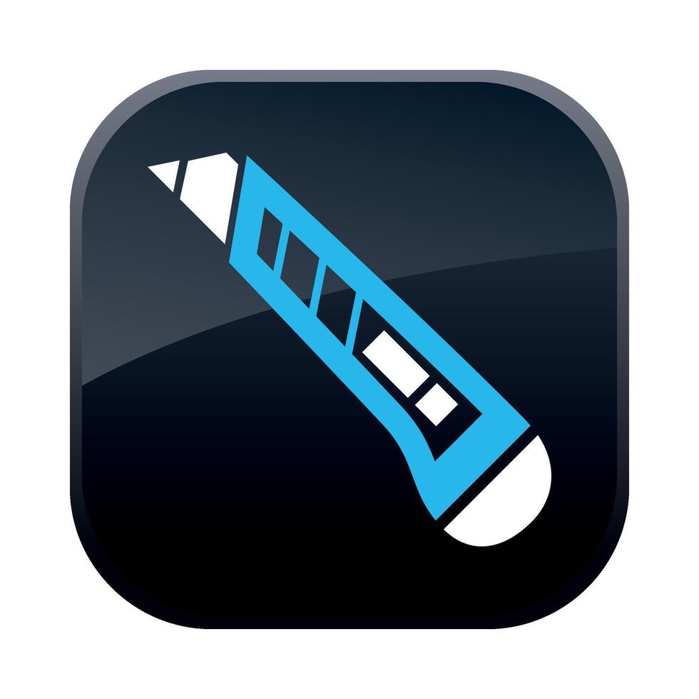 square black construction icon with a stationery knife on a white background vector