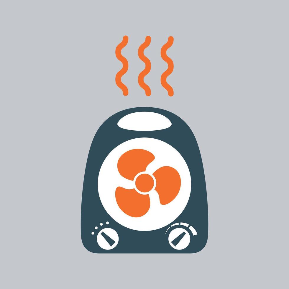 tabletop heater wind blower color icon on white background vector