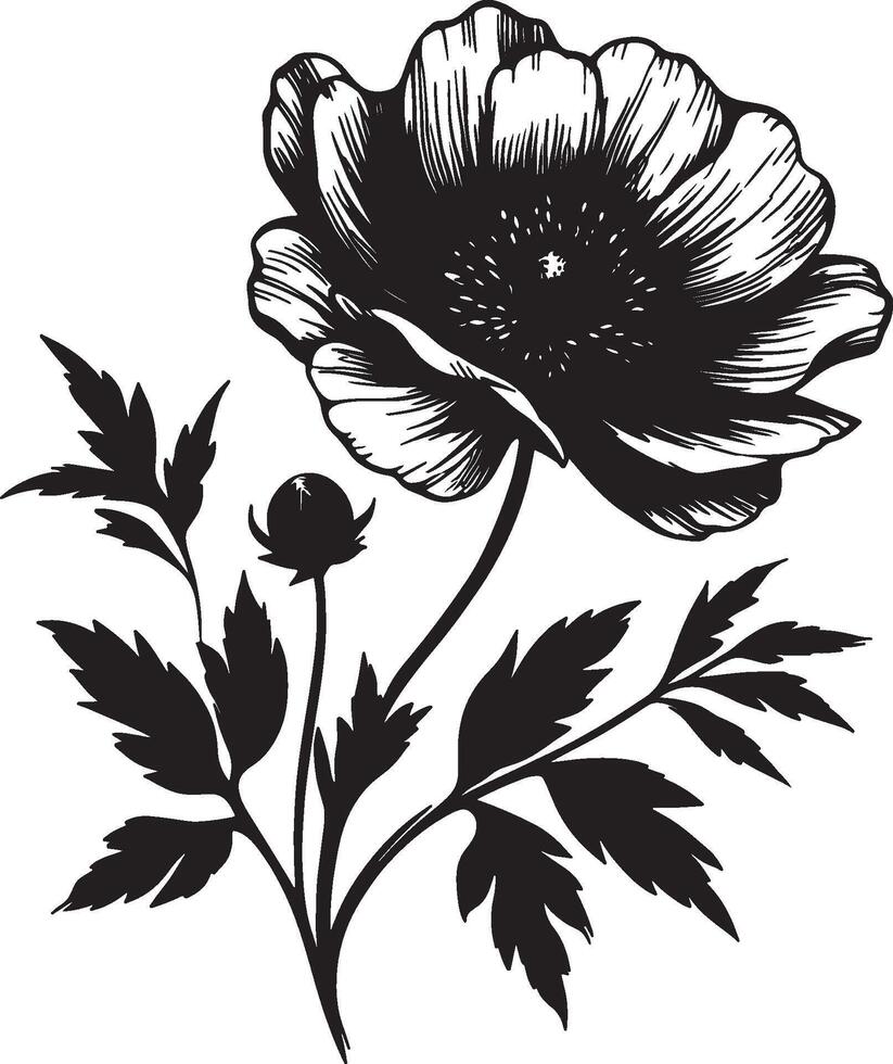 Modern Flower Silhouette Design for Print and Web vector