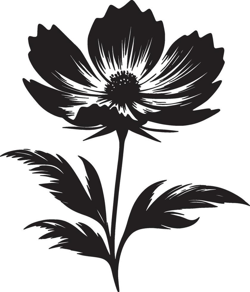 Stylish Flower Silhouette for Wall Art vector