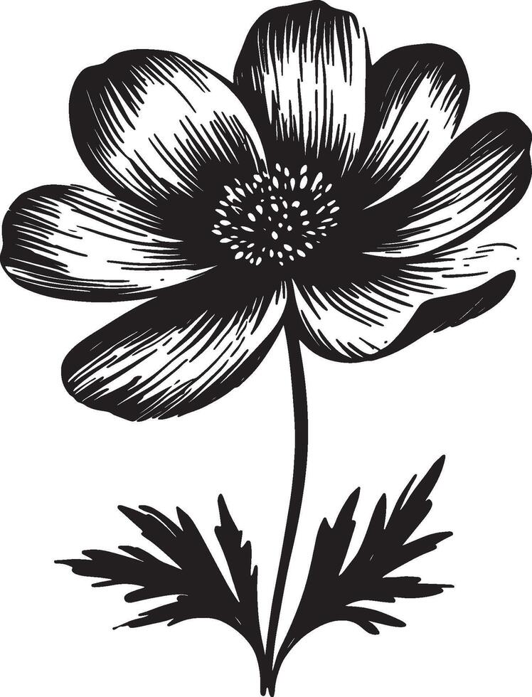 Simple Flower Outline for Decorative Use vector