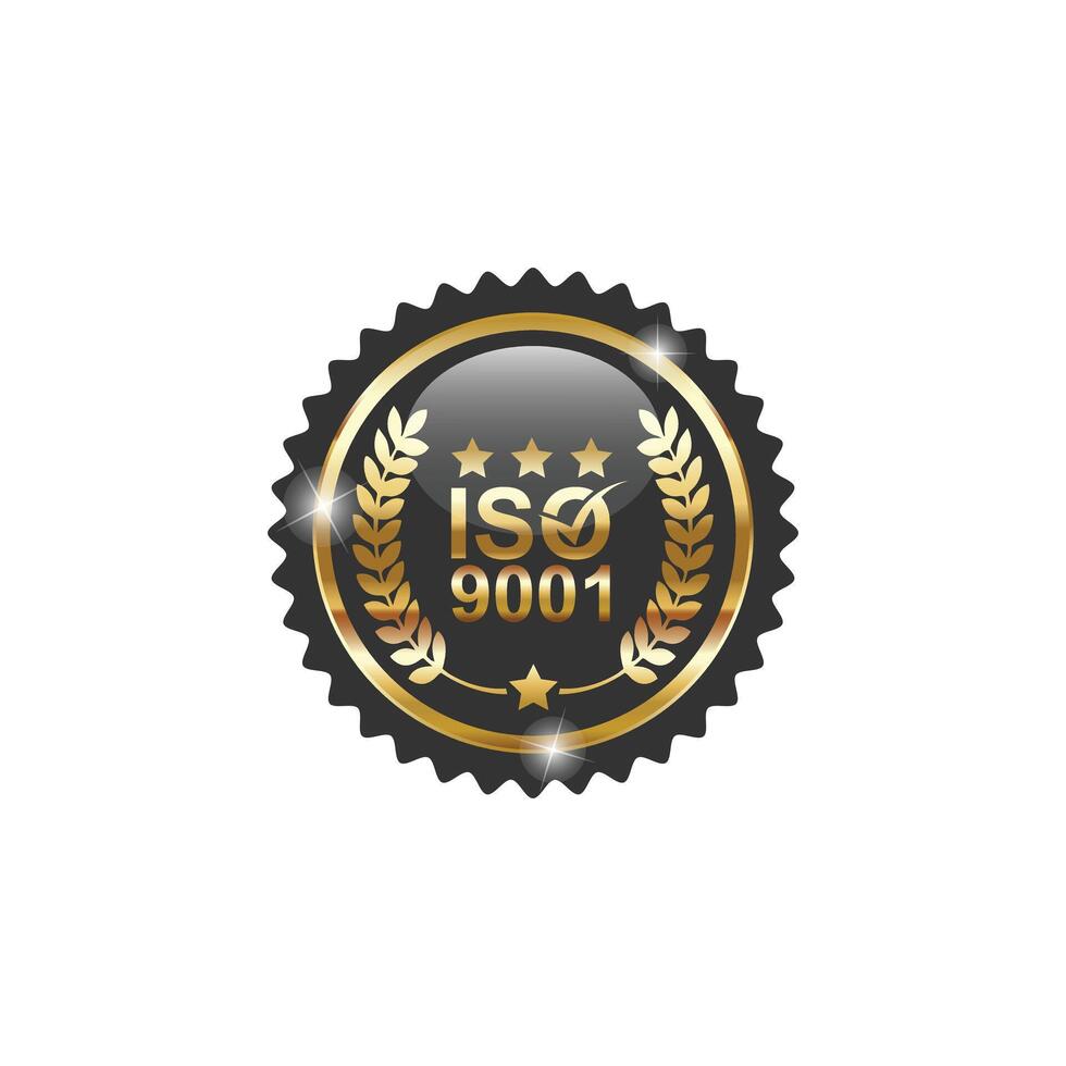 ISO 9001 Golden medal certification vector
