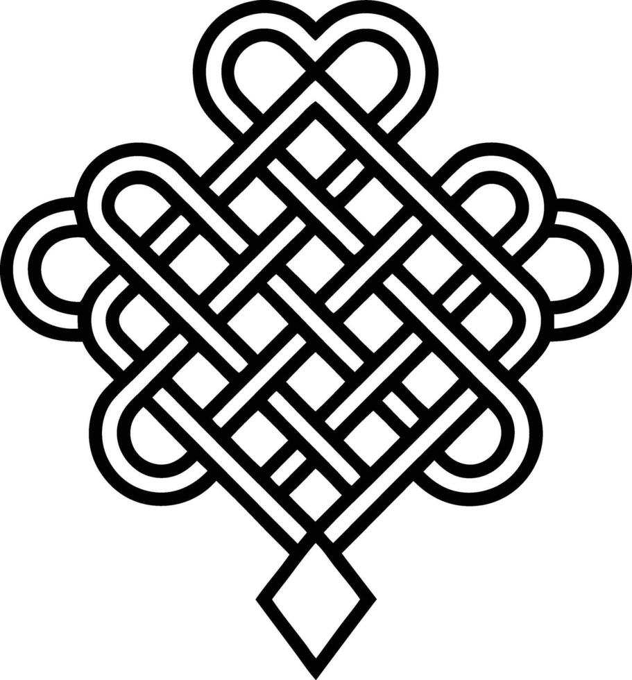 Modern Chinese knot-like, Chinese knot silhouette, Chinese knot line art icon Design vector