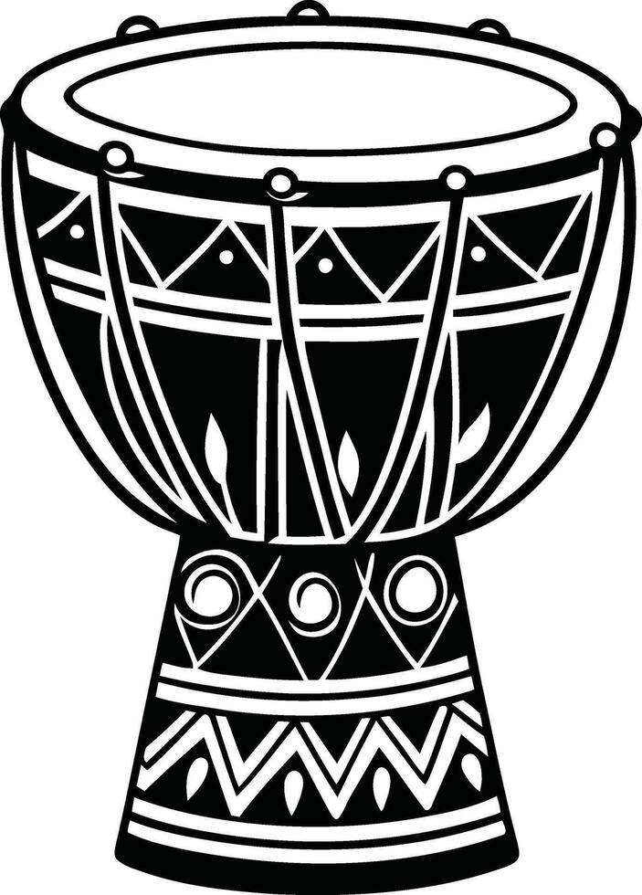 Drums silhouette illustration, Drums design, Drums line art vector