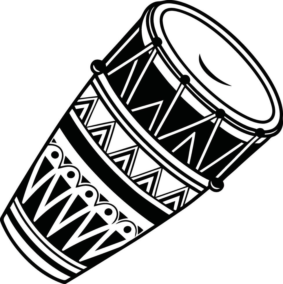 Unique Drums silhouette illustration, Drums design, Drums line art vector