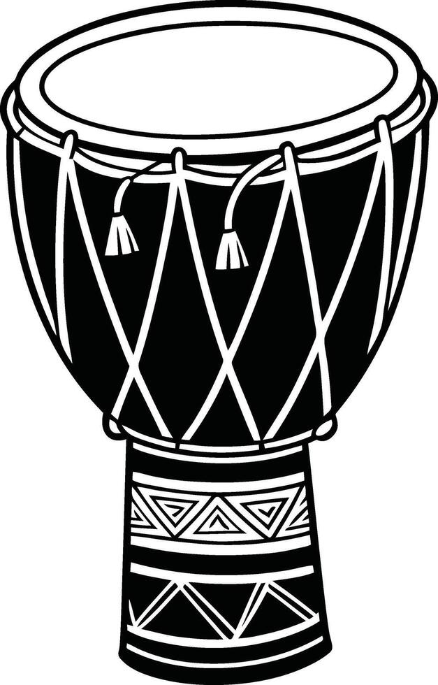 Drums silhouette illustration, Creative Drums design, Drums line art vector