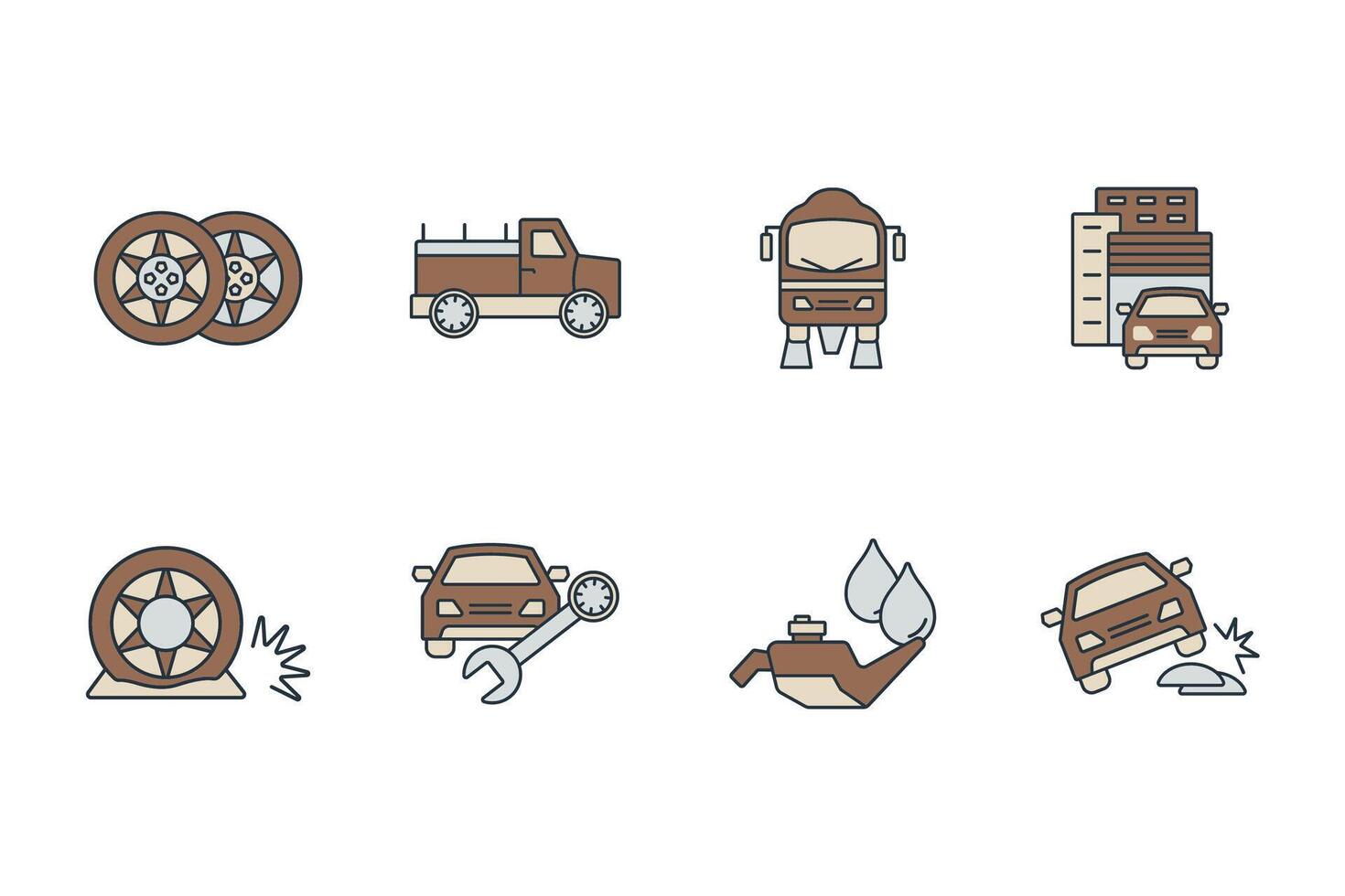 Automotive icon Automotive pack elements for infographic web. with trend color vector
