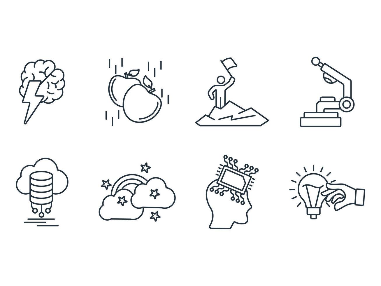 innovation line icon set vector