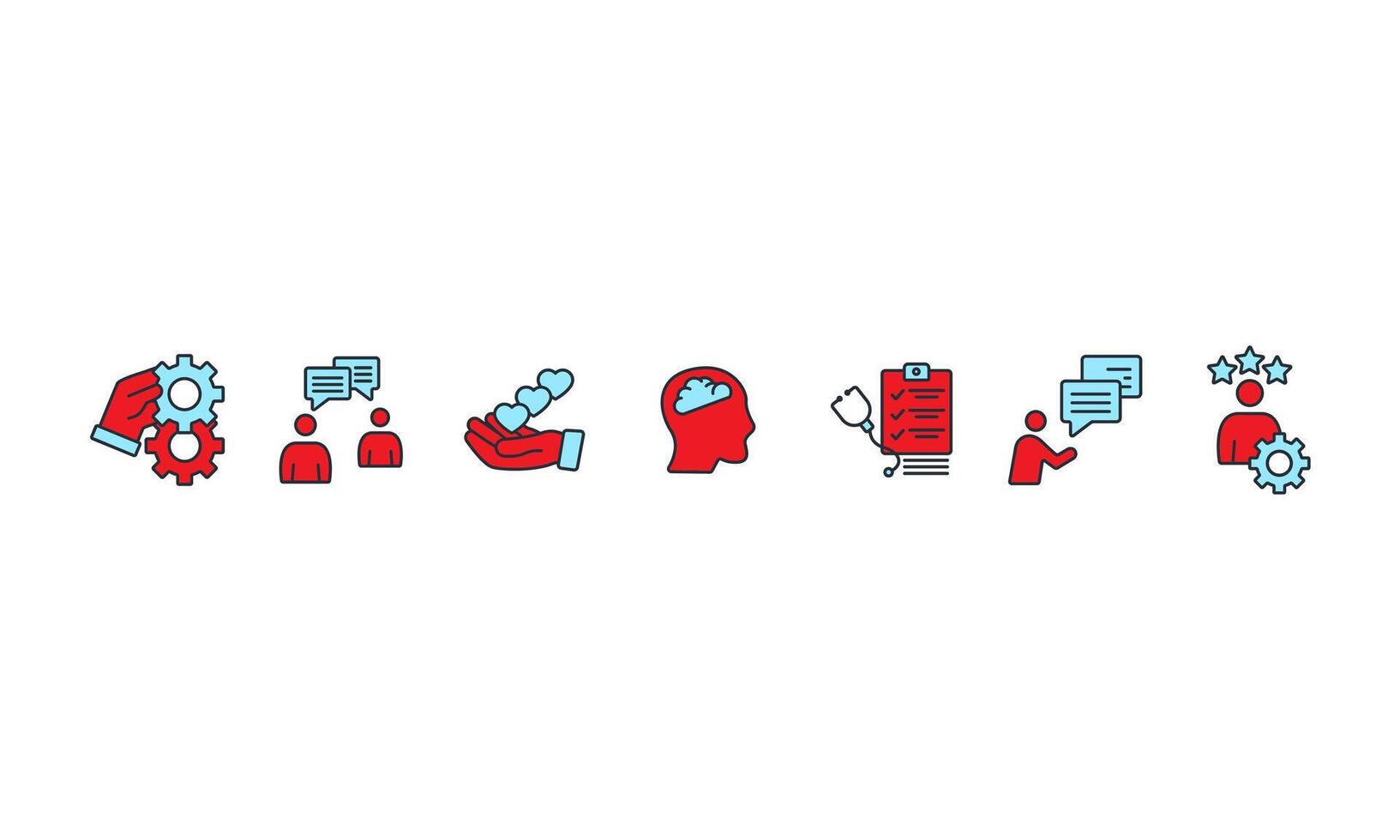 Counseling icons set isolated on White Background vector