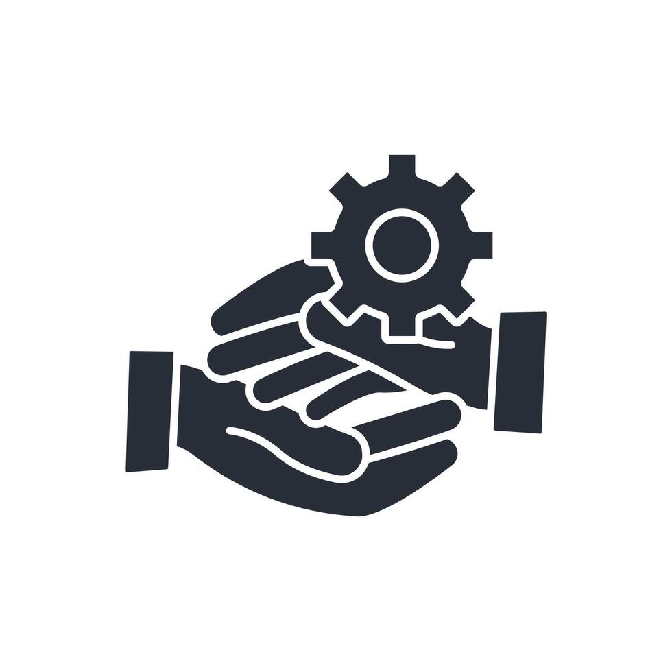 cooperation icons isolated on White Background. Flat style vector
