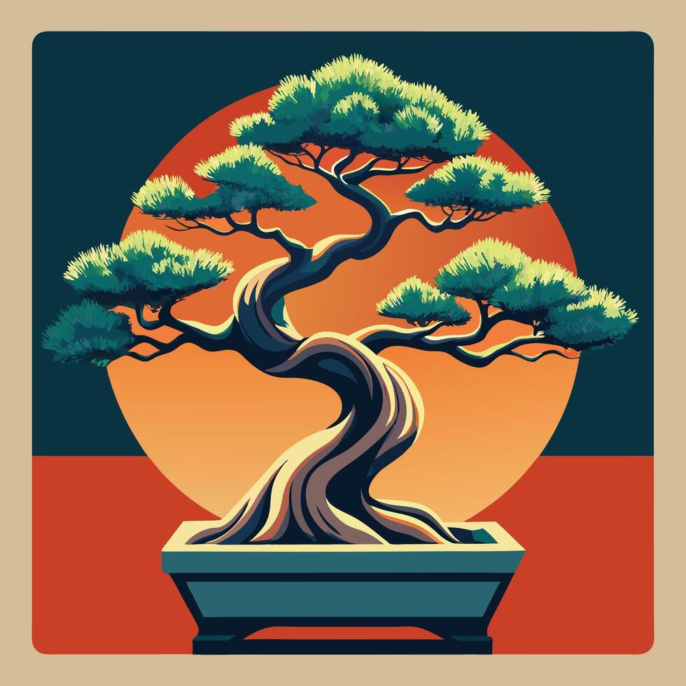 bonsai tree illustration illustration vector