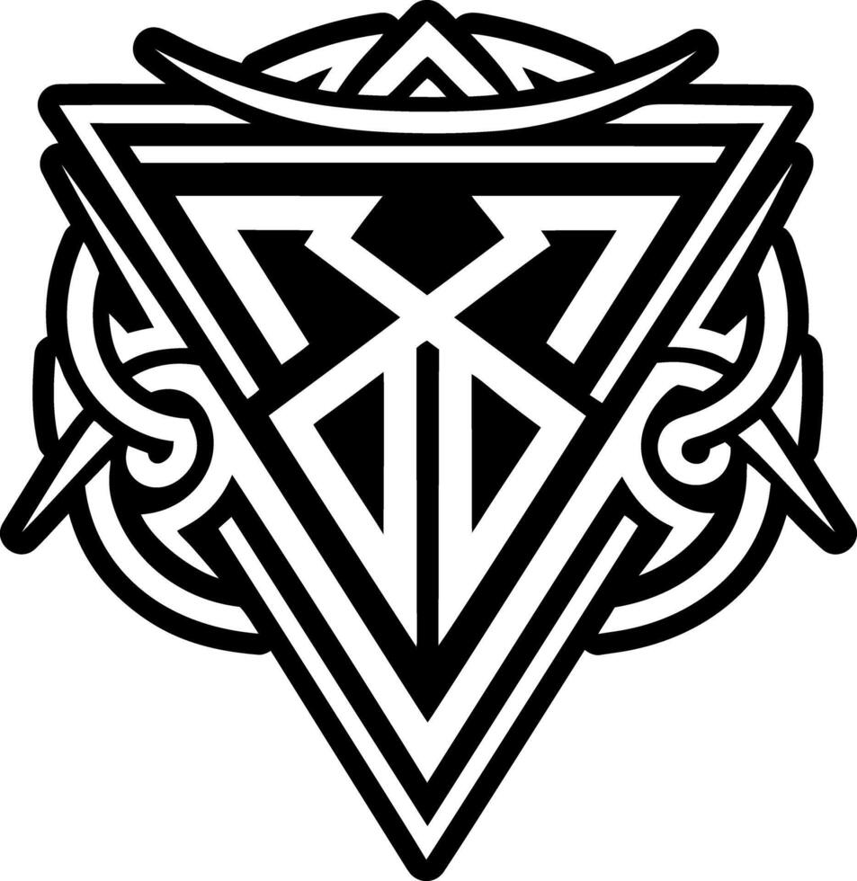 Victory rune icon in glyph style vector