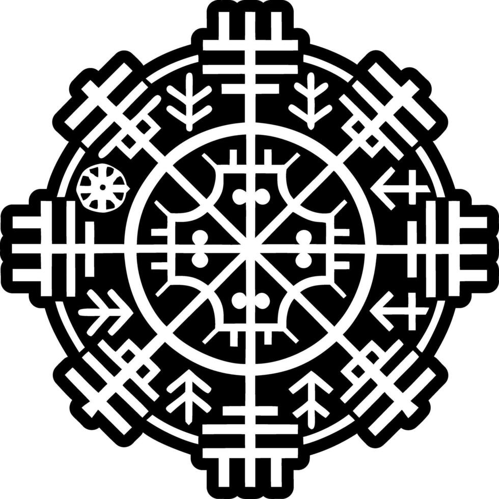 Norse artwork symbol icon in solid style vector