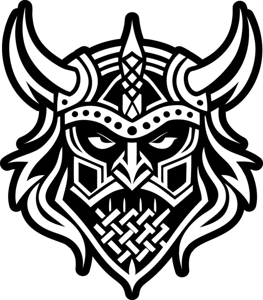 A glyph style icon of viking warrior symbol vector
