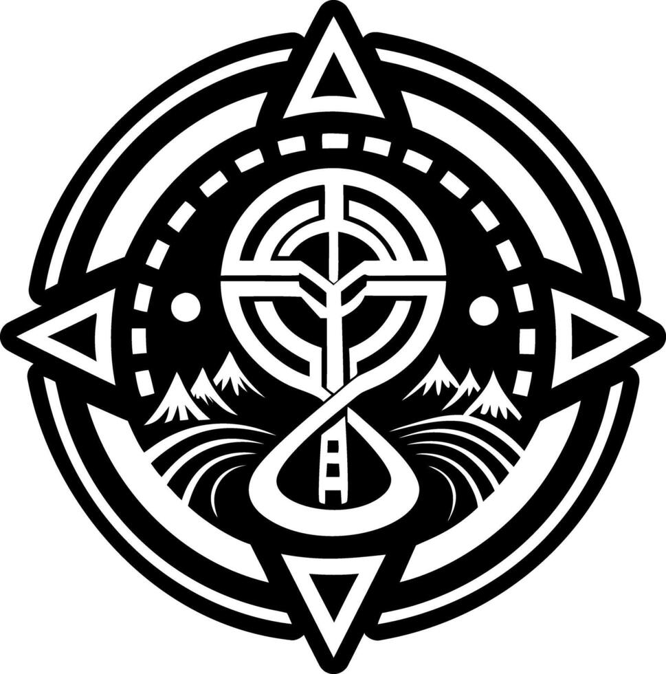 A glyph style icon of travel rune symbol vector