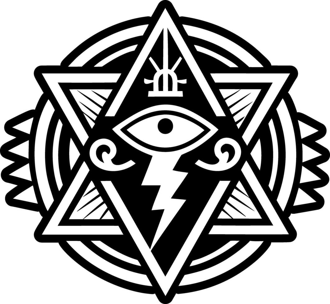 A solid style icon of mystic eye symbol vector