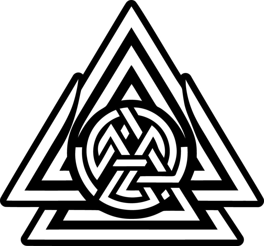 Valknut symbol icon in glyph style vector