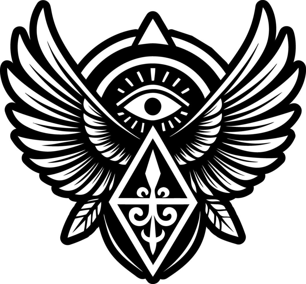 A solid style icon of maat feather symbol vector