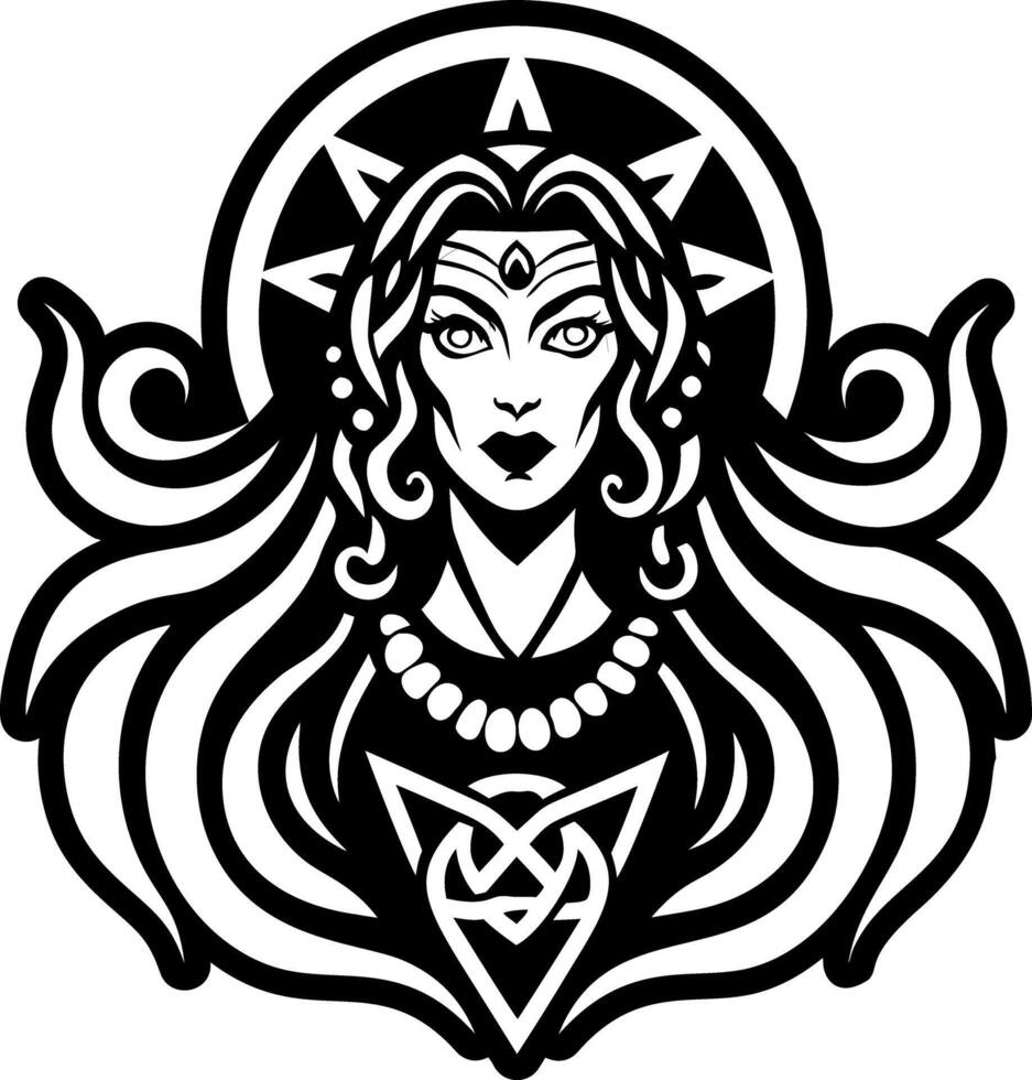 Maiden pagan icon in glyph style vector