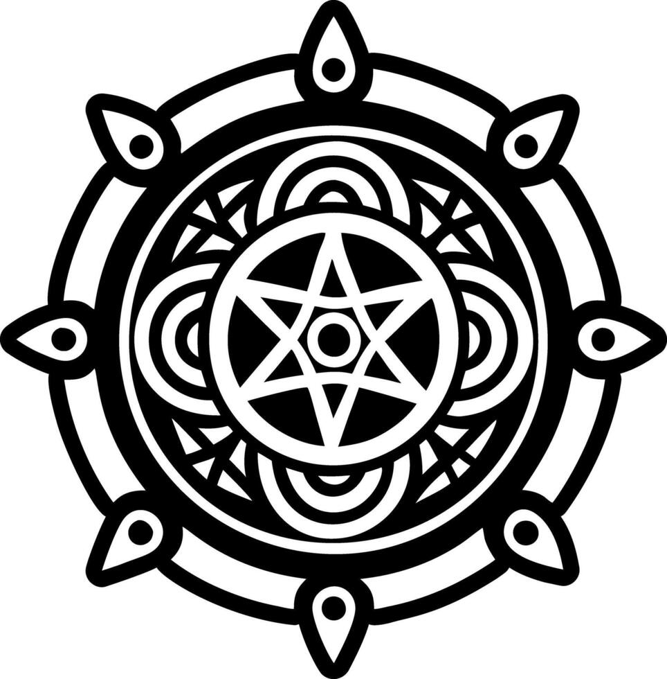 Sacred circle symbol icon in solid style vector