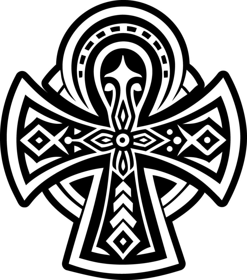 A glyph style icon ankh symbol vector