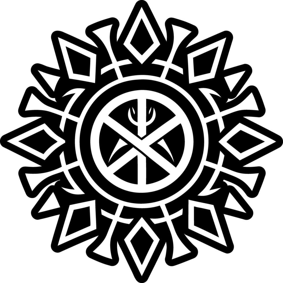 A solid style icon of sowilo sun symbol vector