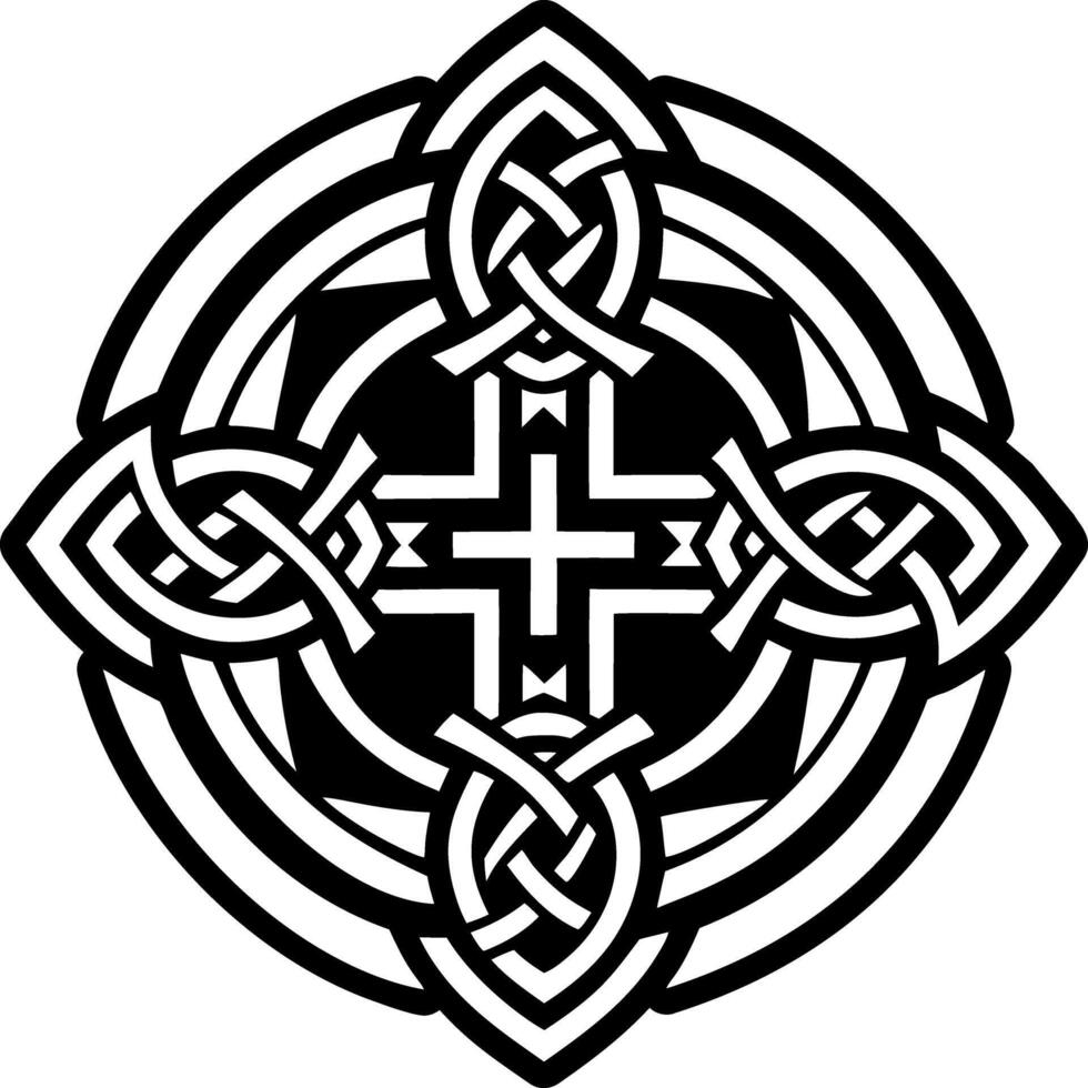 A glyph style icon of pagan cross symbol vector