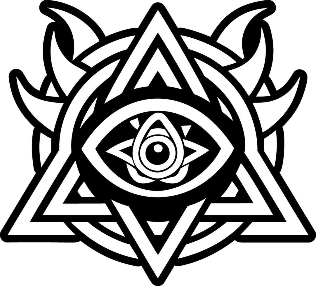 A solid style icon of eye tattoo symbol vector