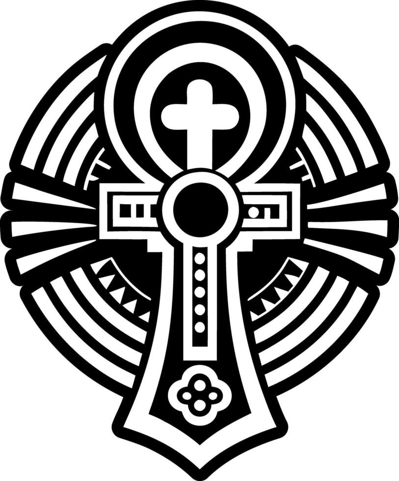 Egyptian key icon in filled style vector