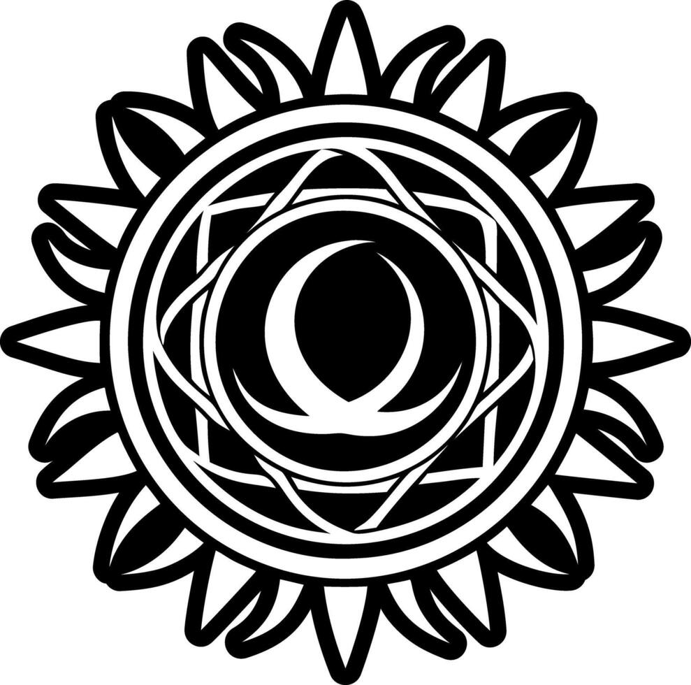 A filled style icon of solar eclipse symbol vector