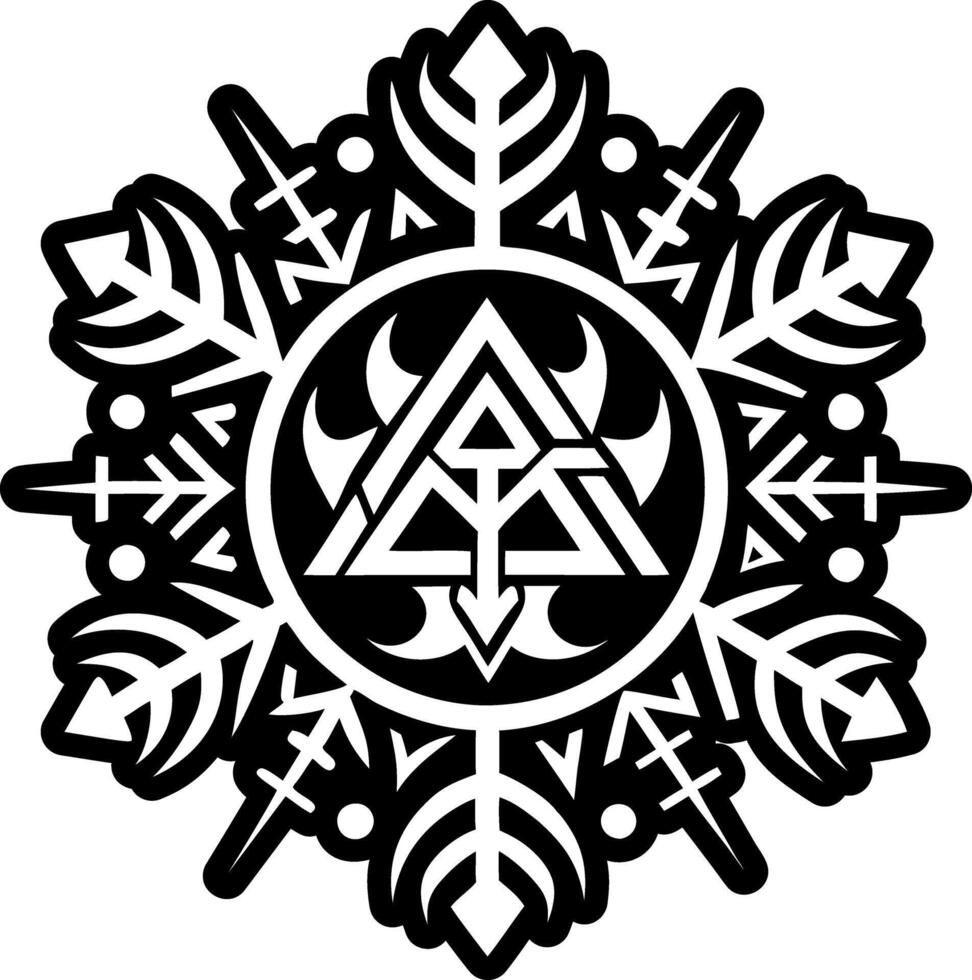 Pagan artwork symbol icon in solid style vector