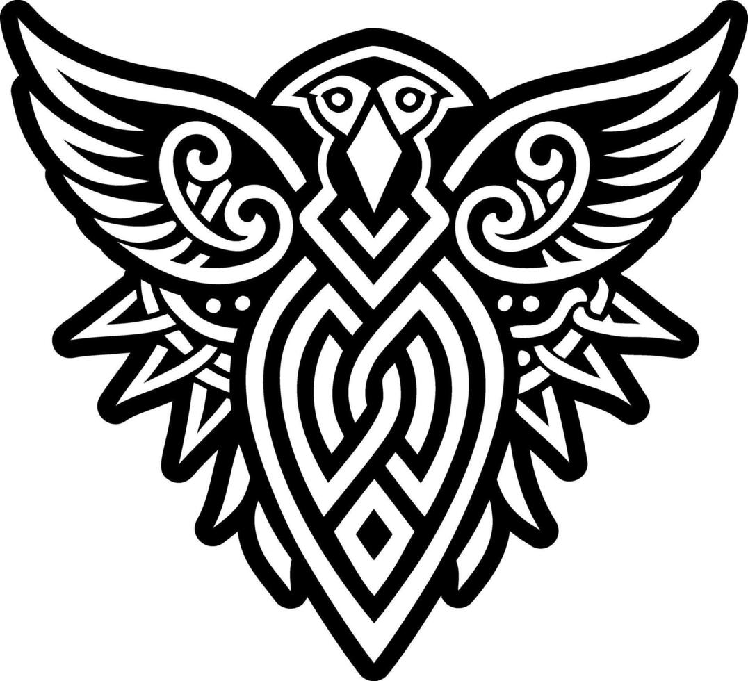 Falcon tattoo icon in solid style vector
