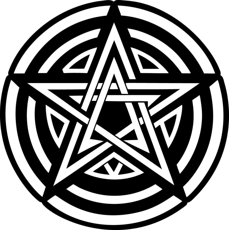 A solid style icon of pentagram pagan symbol vector