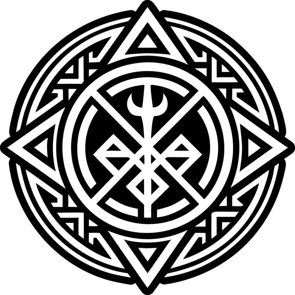 Protection rune icon in glyph style vector