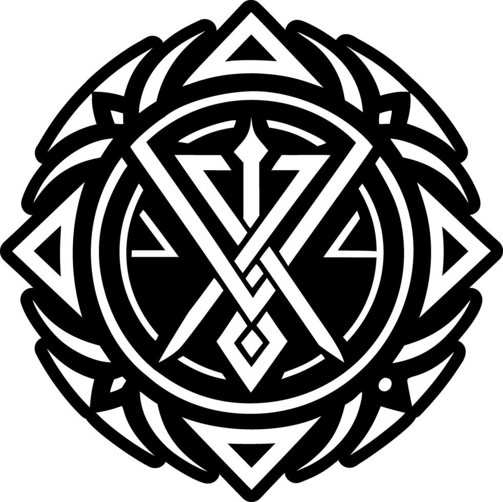 Raido rune icon in solid style vector