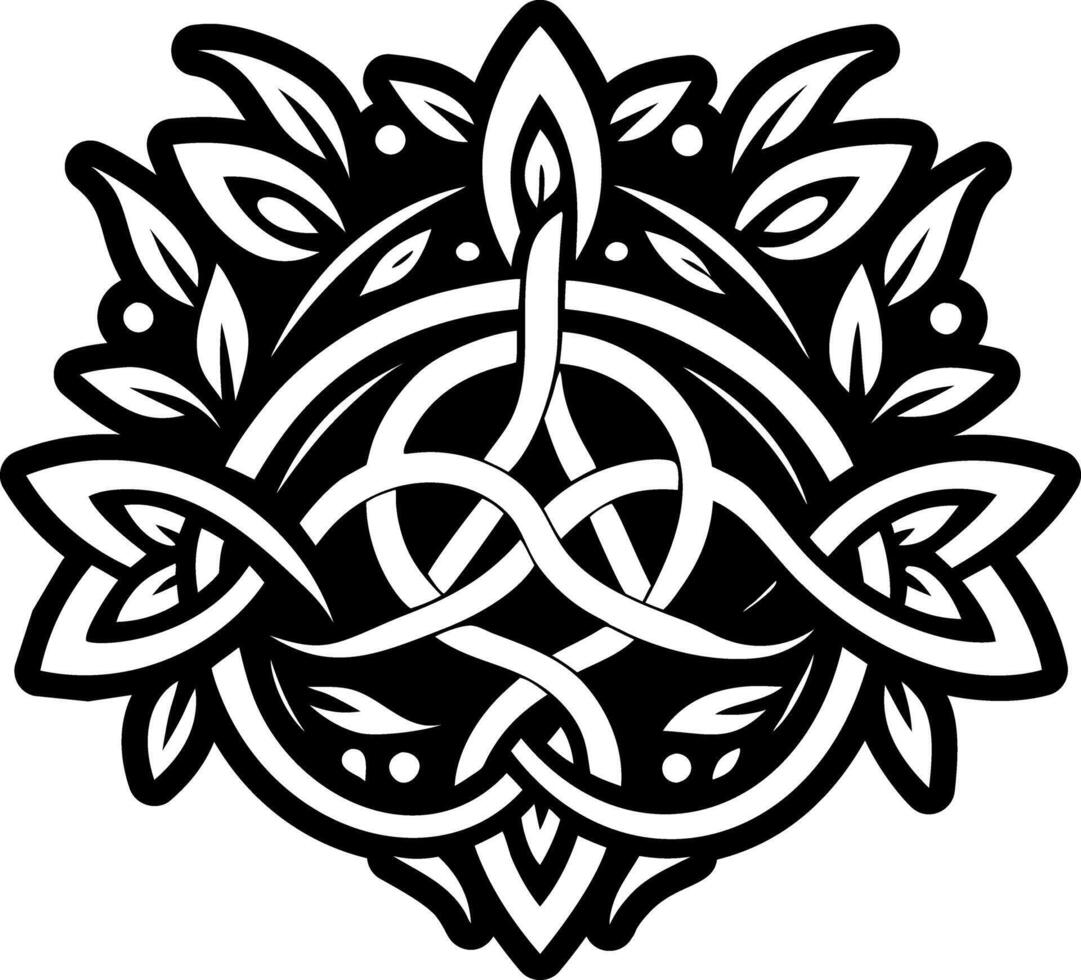Celtic vine icon in solid style vector