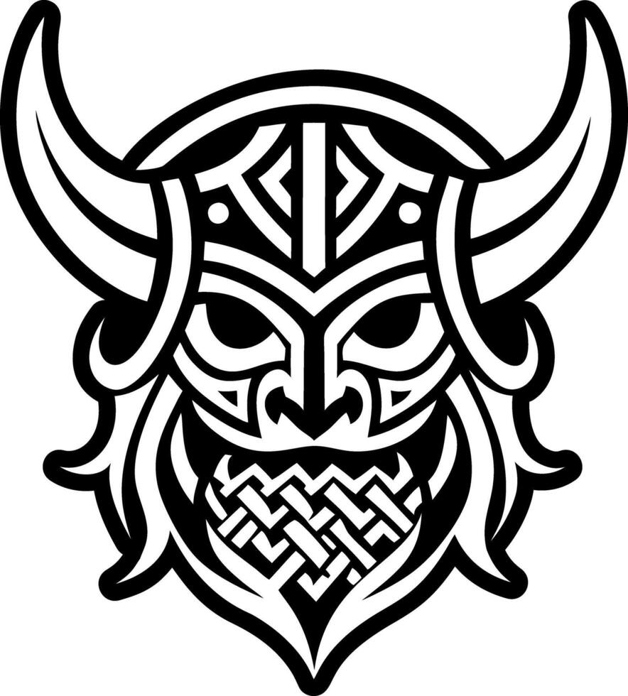 Horned tattoo icon in glyph style vector